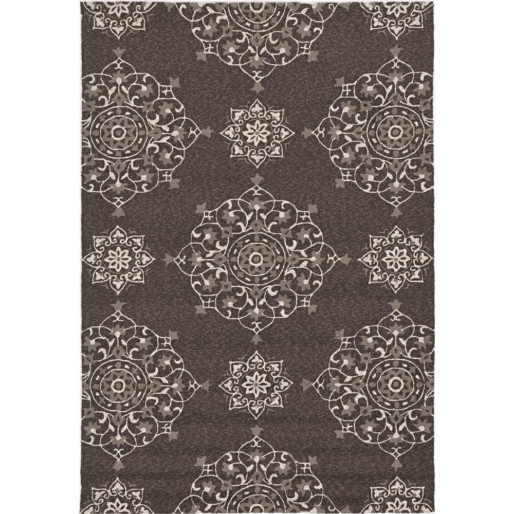 KAS 4207 Harbor 2 ft. X 3 ft. Area Rug in Charcoal Courtyard